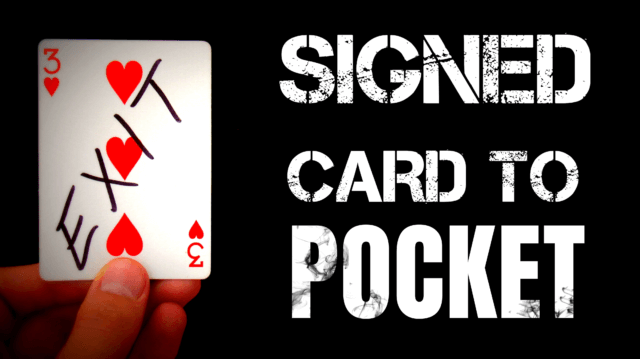 signed card to pocket